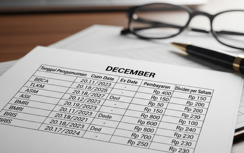 Jadwal Dividen Saham Desember