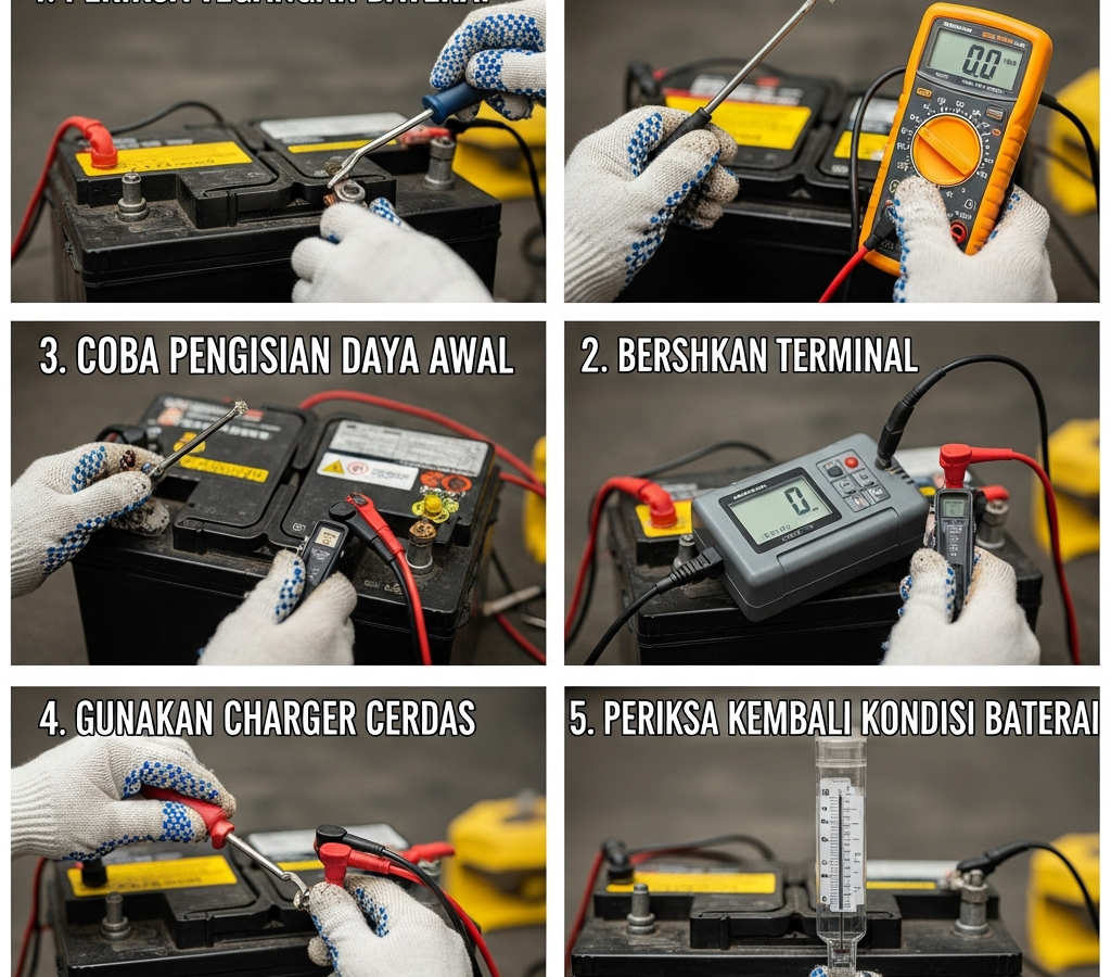 5 Cara Memperbaiki Aki Kering yang Sudah Mati Total Agar Normal KembaLI