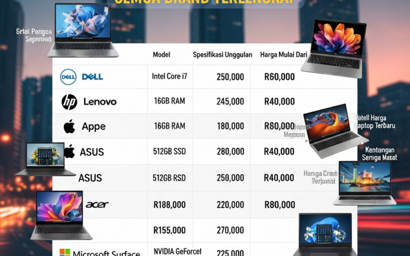 Daftar Harga Laptop Terbaru Semua Brand Terlengkap