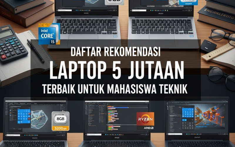 Daftar Rekomendasi Laptop 5 Jutaan Terbaik untuk Mahasiswa Teknik