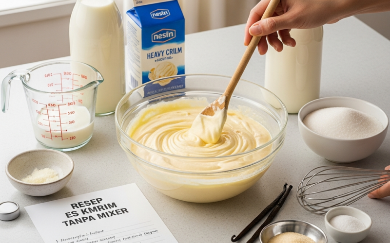 Resep dan Cara Membuat Es Krim Rumahan Tanpa Mixer yang Lembut